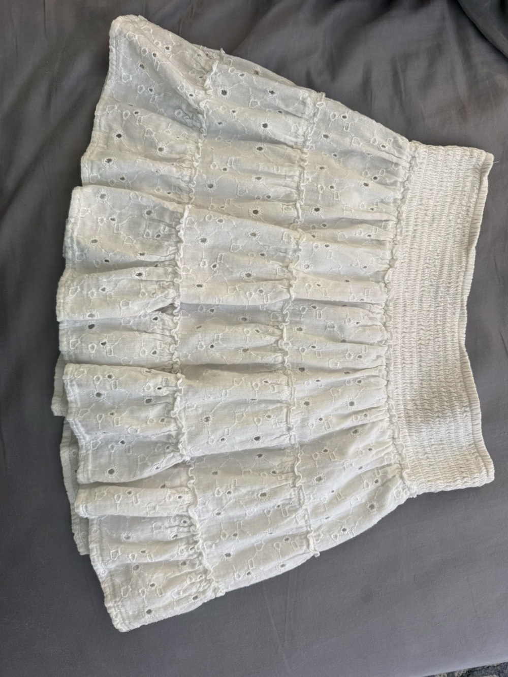 American Eagle Outfitters White Eyelet Tiered Skirt